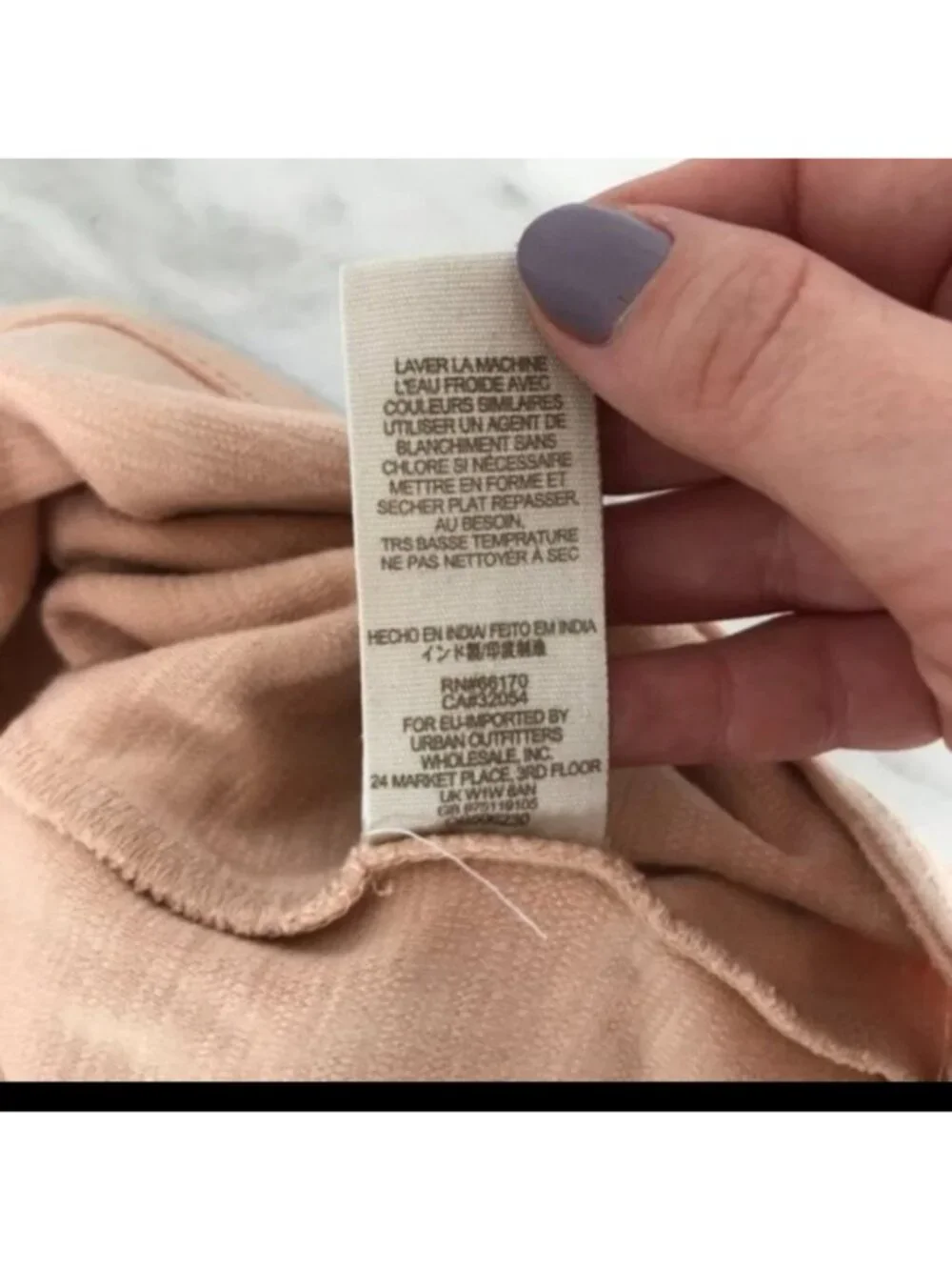 We the Free  V-Neck Tank Top - Size Small - Stretch Cotton, Peach, Light Blush